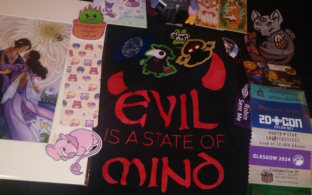 art, t-shirt "Evil is a State of Mind", canvas bag with mystical fox